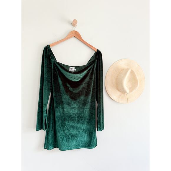 Princess Polly | NWT Star Power Velvet Mini Dress Green | Sz 4 - Picture 2 of 11